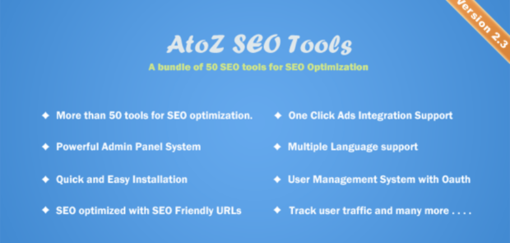 AtoZ SEO Tools - Search Engine Optimization Tools - V3.5 NULLED